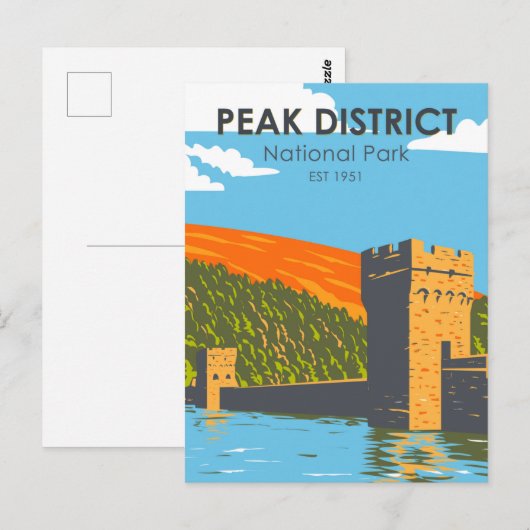 Nationaal Park Engeland van het district Peak  Briefkaart (Voorkant / Achterkant)