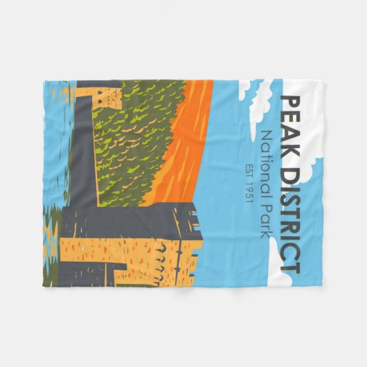 Nationaal Park Engeland van het district Peak  Fleece Deken (Voorkant (Horizontaal))