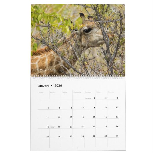 Nationaal Park Etosha Kalender (Jan 2026)