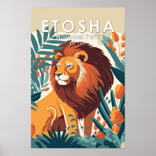 Nationaal park Etosha Namibië Vintage Poster