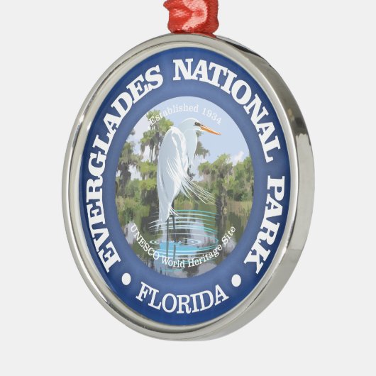 Nationaal park Everglades (egret) Metalen Ornament (Links)