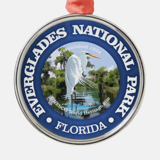 Nationaal park Everglades (egret) Metalen Ornament (Voorkant)