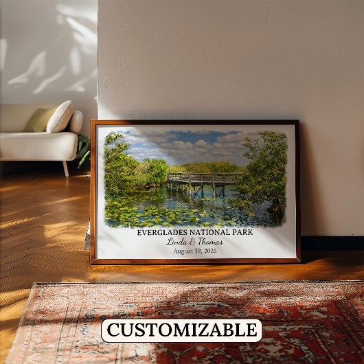 Nationaal park Everglades Florida, Aquarel Poster