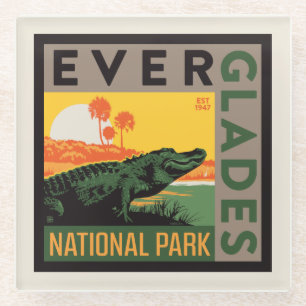 Nationaal park Everglades   Florida Glazen Onderzetter