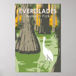 Nationaal park Everglades Florida Reiger Vintage Poster