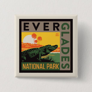 Nationaal park Everglades Florida Vierkante Button 5,1 Cm
