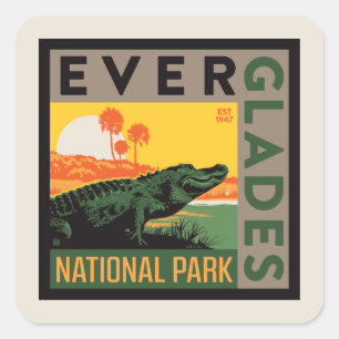 Nationaal park Everglades Florida Vierkante Sticker