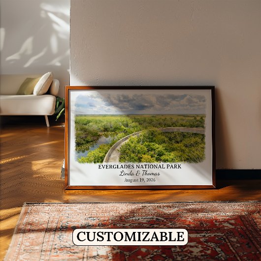 Nationaal park Everglades Florida, Waterverf Poster