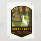 Nationaal park Everglades Great Egret Feestdagenkaart (Voorkant / Achterkant)