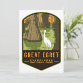 Nationaal park Everglades Great Egret Feestdagenkaart (Staand voorkant)