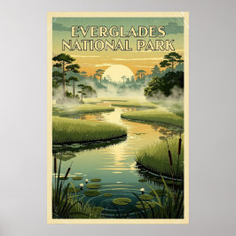 Nationaal Park Everglades Retro Poster
