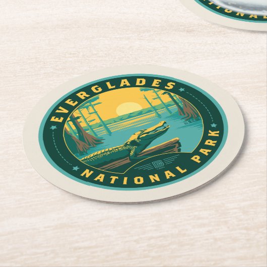 Nationaal park Everglades Ronde Kartonnen Onderzetter (Gebogen)