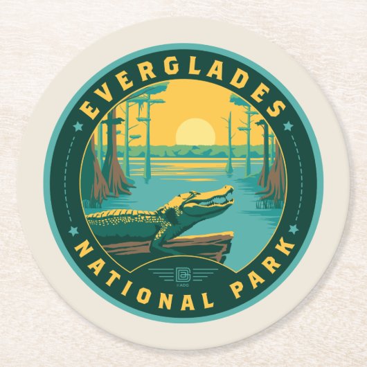 Nationaal park Everglades Ronde Kartonnen Onderzetter (Voorkant)