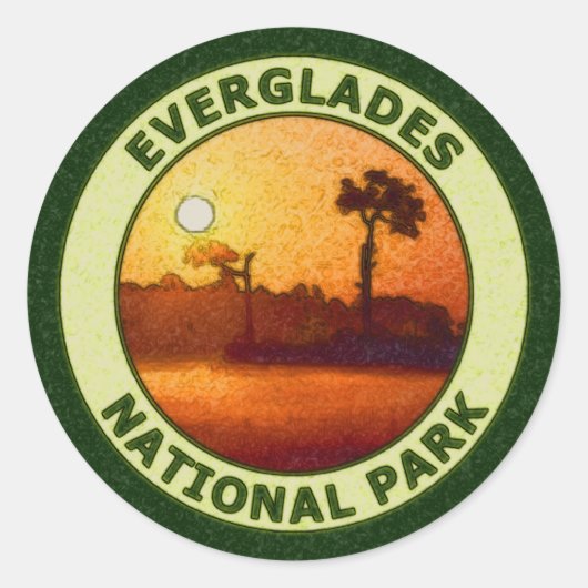 Nationaal park Everglades Ronde Sticker (Voorkant)