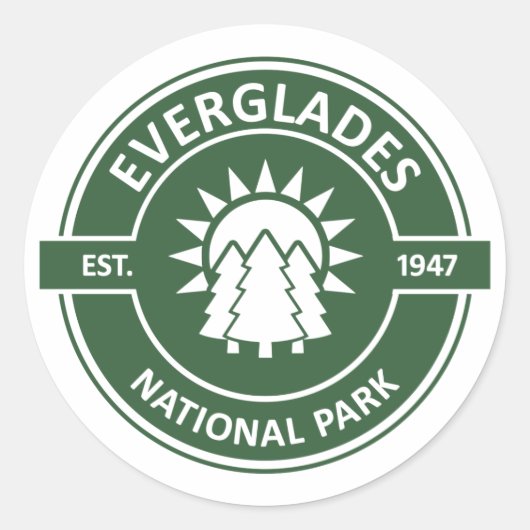 Nationaal park Everglades Ronde Sticker (Voorkant)