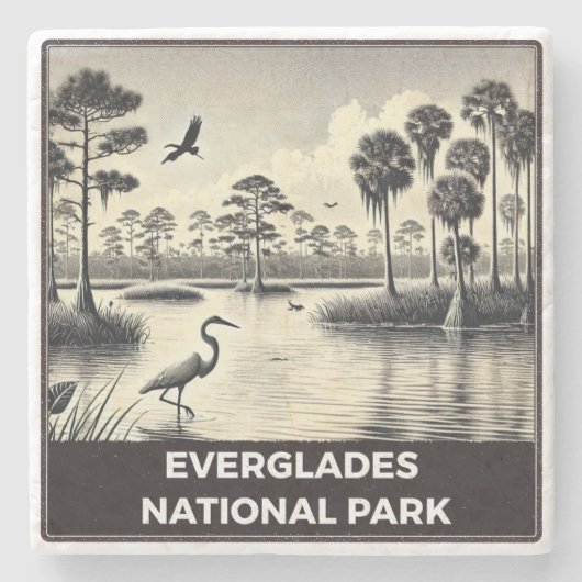 Nationaal park Everglades Stenen Onderzetter (Voorkant)