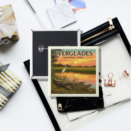 Nationaal Park  Everglades Vierkante Button 5,1 Cm