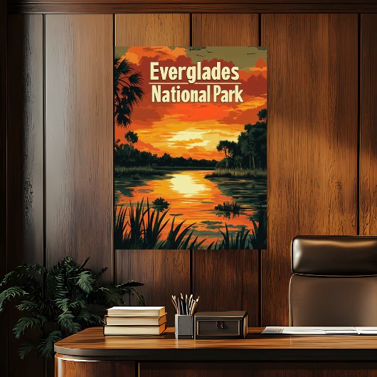 Nationaal park Everglades Vintage Reisposter Poster