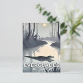 Nationaal park Everglades | Waterverf-alligator Briefkaart (Staand voorkant)