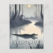 Nationaal park Everglades | Waterverf-alligator Briefkaart (Voorkant)