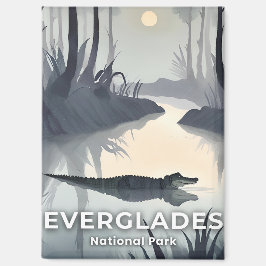 Nationaal park Everglades | Waterverf-alligator Magneet