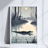Nationaal park Everglades | Waterverf-alligator Poster