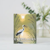 Nationaal park Everglades | Waterverf ooievaar Briefkaart (Staand voorkant)