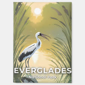 Nationaal park Everglades | Waterverf ooievaar Magneet (Voorkant)