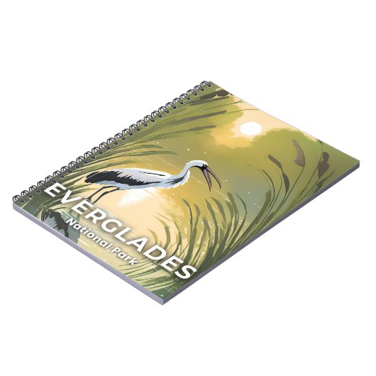 Nationaal park Everglades | Waterverf ooievaar Notitieboek (Linkerzijde)