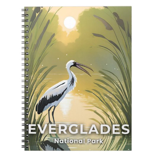 Nationaal park Everglades | Waterverf ooievaar Notitieboek (Voorkant)