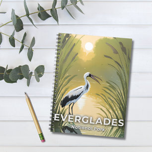 Nationaal park Everglades   Waterverf Ooievaar Notitieboek