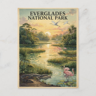 Nationaal park Everglades Wildlife Waterverf Briefkaart