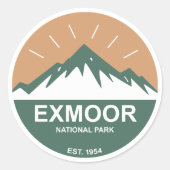 Nationaal park Exmoer Ronde Sticker (Voorkant)