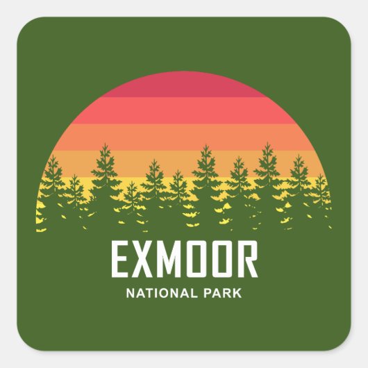 Nationaal park Exmoer Vierkante Sticker (Voorkant)