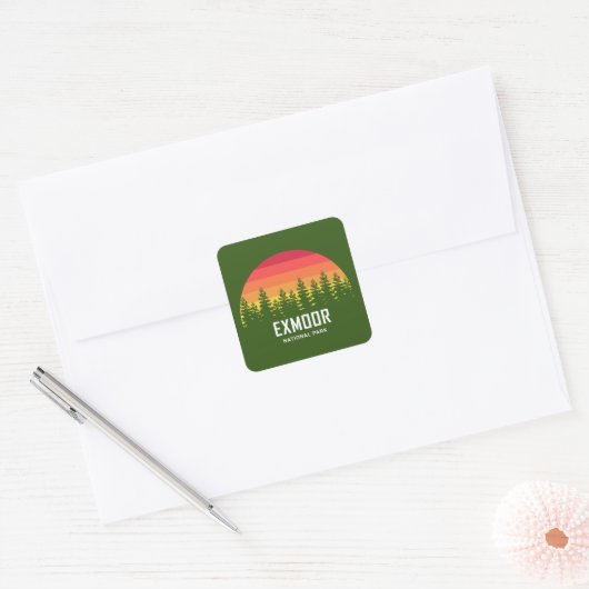 Nationaal park Exmoer Vierkante Sticker (Envelop)