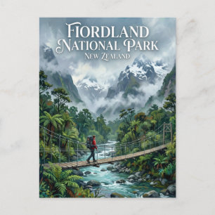 Nationaal park Fiordland Nieuw-Zeeland Briefkaart
