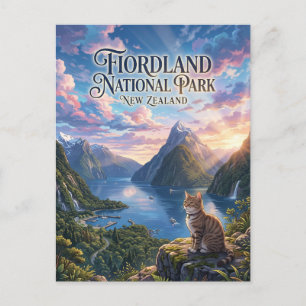 Nationaal park Fiordland Nieuw-Zeeland Briefkaart