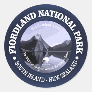 Nationaal park Fiordland Ronde Sticker