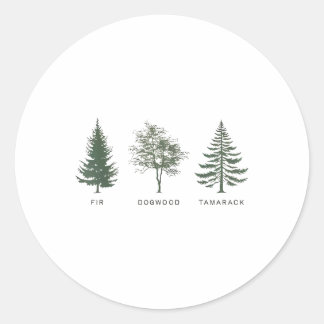 Nationaal park Fir Dogwood Tamarack Vintage Ronde Sticker