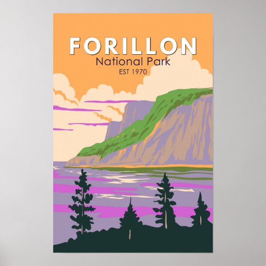 Nationaal park Forillon Canada Reis Kunst Vintage Poster (Voorkant)