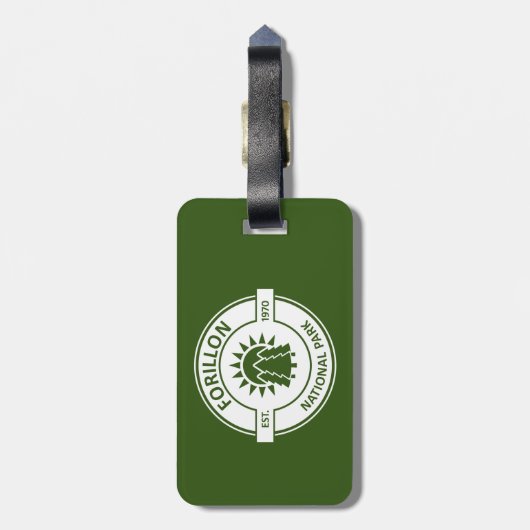 Nationaal park Forillon Zon Bomen Bagagelabel (Achterkant verticaal)