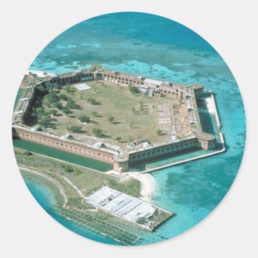 Nationaal Park Fort Jefferson Ronde Sticker (Voorkant)