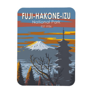Nationaal park Fuji-Hakone-Izu Kunst Vintage Japan Magneet