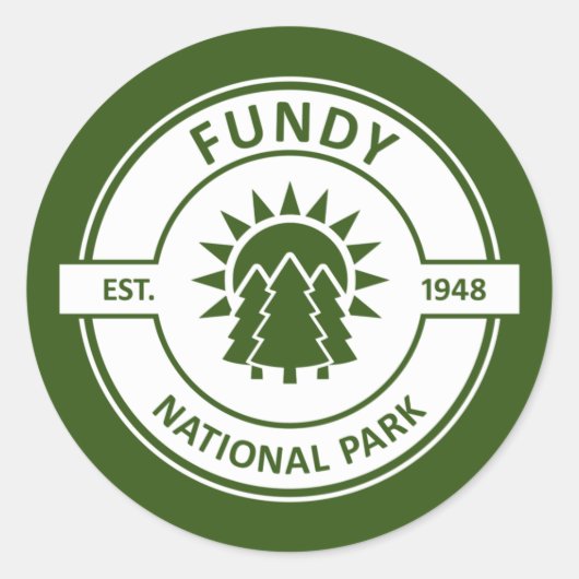 Nationaal park Fundy Ronde Sticker (Voorkant)