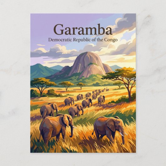 Nationaal park Garamba Briefkaart (Voorkant)