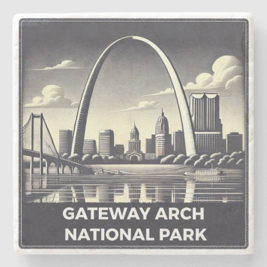 Nationaal park Gateway Arch Stenen Onderzetter (Voorkant)