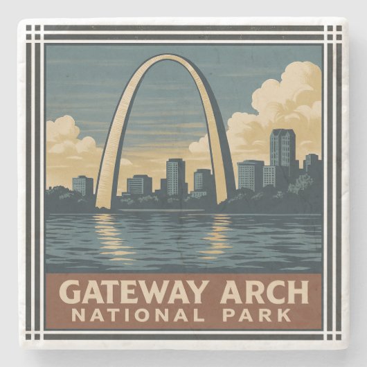 Nationaal park Gateway Arch Stenen Onderzetter (Voorkant)
