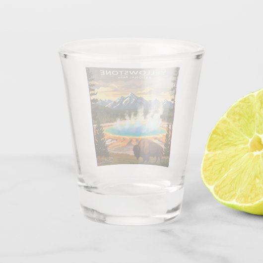 Nationaal Park geelsteen Shot Glas (Achterkant)