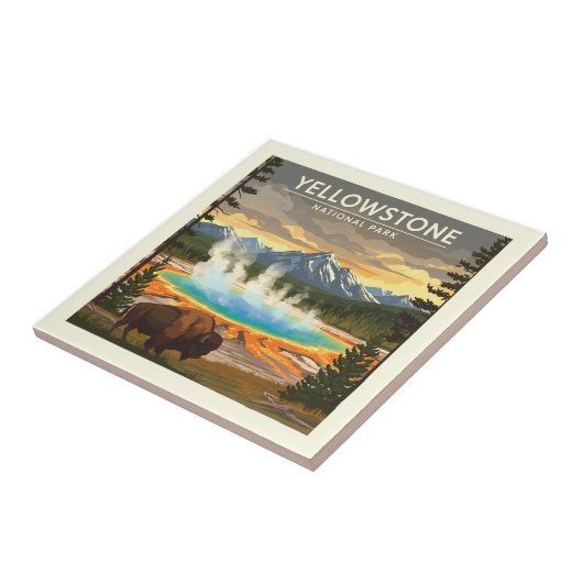 Nationaal Park  geelsteen Tegeltje (Zijkant)