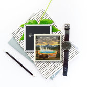 Nationaal Park  geelsteen Vierkante Button 5,1 Cm